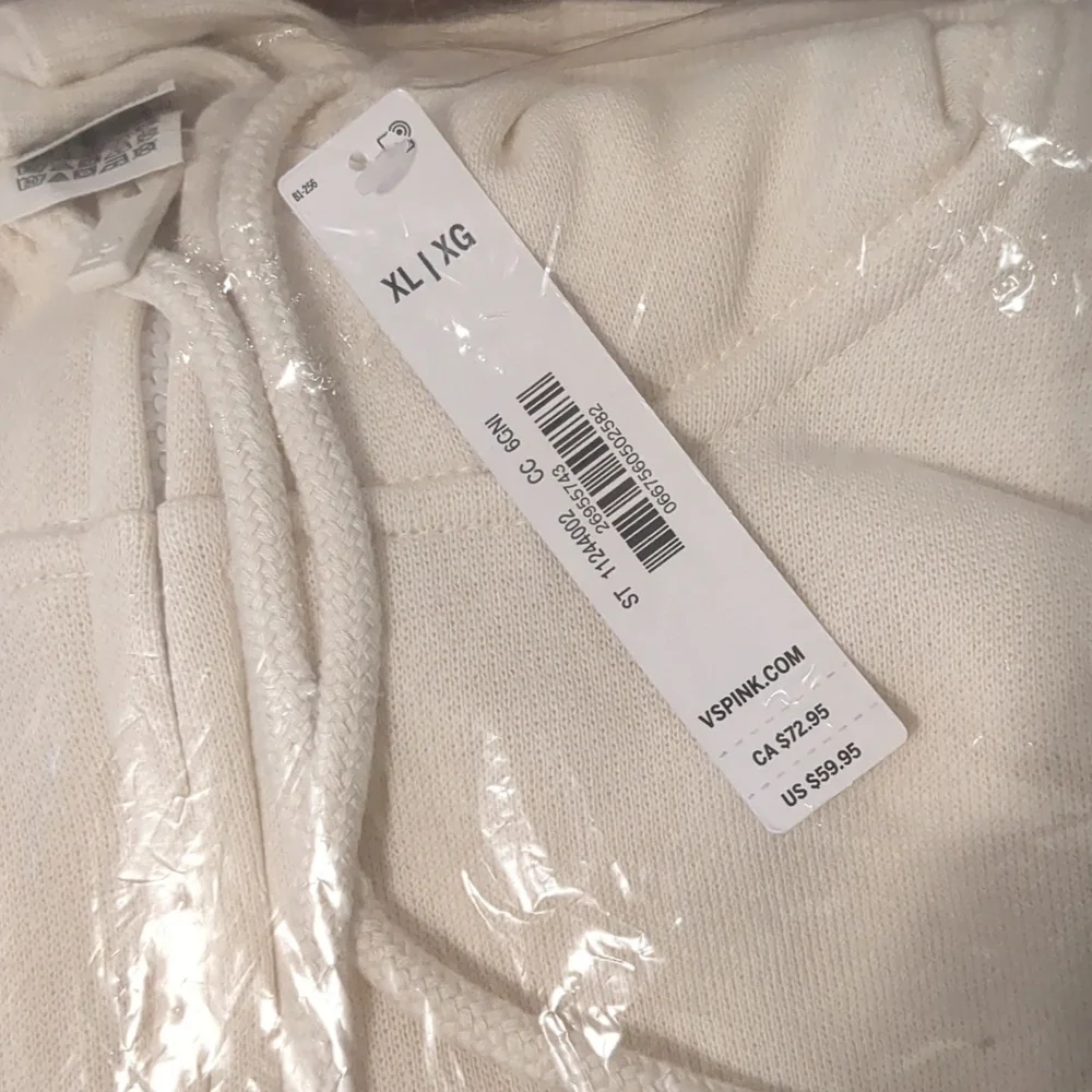 New Victoria secretCotton Fleece Full-Zip Hoodie XL - Picture 6 of 6
